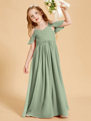Off the Shoulder Bridesmaid Dresses for Juniors Dusty Sage