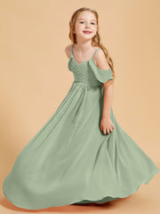 Off the Shoulder Bridesmaid Dresses for Juniors Dusty Sage