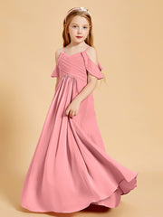 Off the Shoulder Bridesmaid Dresses for Juniors Flamingo