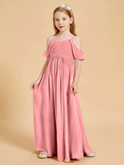 Off the Shoulder Bridesmaid Dresses for Juniors Flamingo