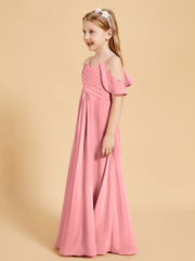 Off the Shoulder Bridesmaid Dresses for Juniors Flamingo