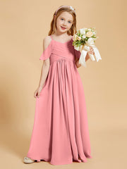 Off the Shoulder Bridesmaid Dresses for Juniors Flamingo