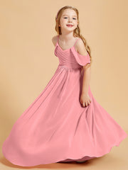 Off the Shoulder Bridesmaid Dresses for Juniors Flamingo
