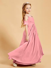 Off the Shoulder Bridesmaid Dresses for Juniors Flamingo