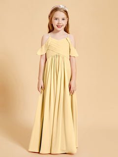 Off the Shoulder Bridesmaid Dresses for Juniors Gold