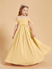 Off the Shoulder Bridesmaid Dresses for Juniors Gold