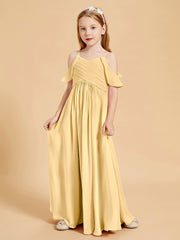 Off the Shoulder Bridesmaid Dresses for Juniors Gold
