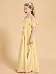 Off the Shoulder Bridesmaid Dresses for Juniors Gold