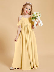 Off the Shoulder Bridesmaid Dresses for Juniors Gold