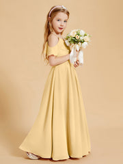 Off the Shoulder Bridesmaid Dresses for Juniors Gold