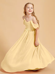 Off the Shoulder Bridesmaid Dresses for Juniors Gold