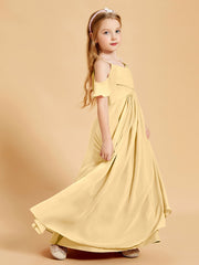 Off the Shoulder Bridesmaid Dresses for Juniors Gold