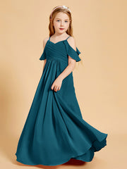 Off the Shoulder Bridesmaid Dresses for Juniors Ink Blue