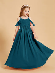 Off the Shoulder Bridesmaid Dresses for Juniors Ink Blue