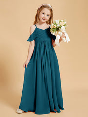 Off the Shoulder Bridesmaid Dresses for Juniors Ink Blue