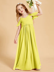 Off the Shoulder Bridesmaid Dresses for Juniors Lemon
