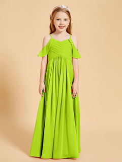 Off the Shoulder Bridesmaid Dresses for Juniors Lime Green