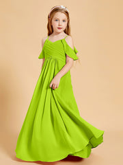 Off the Shoulder Bridesmaid Dresses for Juniors Lime Green