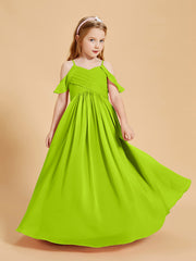 Off the Shoulder Bridesmaid Dresses for Juniors Lime Green