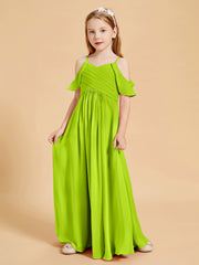 Off the Shoulder Bridesmaid Dresses for Juniors Lime Green