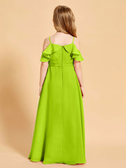 Off the Shoulder Bridesmaid Dresses for Juniors Lime Green