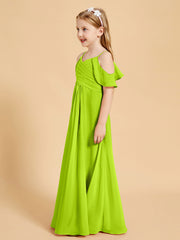 Off the Shoulder Bridesmaid Dresses for Juniors Lime Green