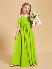 Off the Shoulder Bridesmaid Dresses for Juniors Lime Green