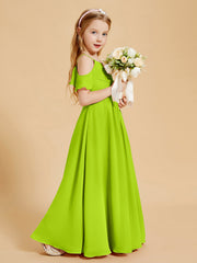 Off the Shoulder Bridesmaid Dresses for Juniors Lime Green