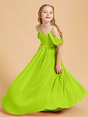Off the Shoulder Bridesmaid Dresses for Juniors Lime Green