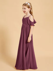 Off the Shoulder Bridesmaid Dresses for Juniors Mulberry