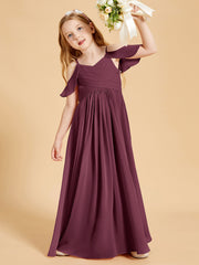 Off the Shoulder Bridesmaid Dresses for Juniors Mulberry