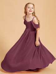 Off the Shoulder Bridesmaid Dresses for Juniors Mulberry