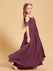 Off the Shoulder Bridesmaid Dresses for Juniors Mulberry