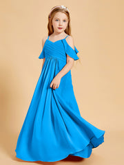 Off the Shoulder Bridesmaid Dresses for Juniors Ocean Blue