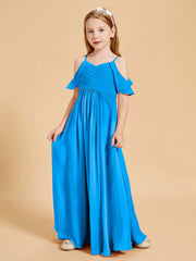 Off the Shoulder Bridesmaid Dresses for Juniors Ocean Blue