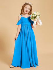 Off the Shoulder Bridesmaid Dresses for Juniors Ocean Blue