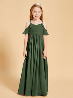 Off the Shoulder Bridesmaid Dresses for Juniors Olive Green