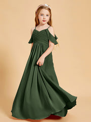 Off the Shoulder Bridesmaid Dresses for Juniors Olive Green