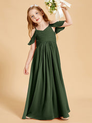 Off the Shoulder Bridesmaid Dresses for Juniors Olive Green