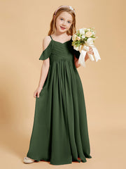 Off the Shoulder Bridesmaid Dresses for Juniors Olive Green