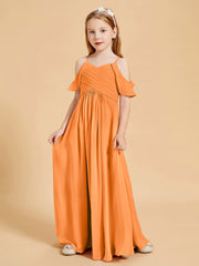 Off the Shoulder Bridesmaid Dresses for Juniors Orange
