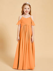 Off the Shoulder Bridesmaid Dresses for Juniors Orange