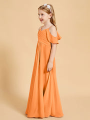 Off the Shoulder Bridesmaid Dresses for Juniors Orange