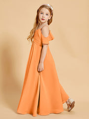 Off the Shoulder Bridesmaid Dresses for Juniors Orange