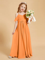 Off the Shoulder Bridesmaid Dresses for Juniors Orange