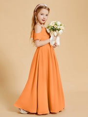 Off the Shoulder Bridesmaid Dresses for Juniors Orange