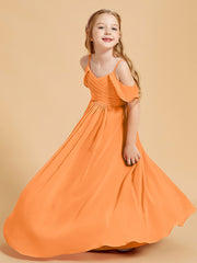 Off the Shoulder Bridesmaid Dresses for Juniors Orange