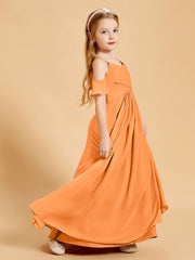Off the Shoulder Bridesmaid Dresses for Juniors Orange