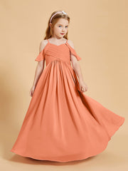 Off the Shoulder Bridesmaid Dresses for Juniors Papaya