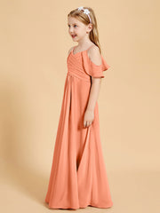 Off the Shoulder Bridesmaid Dresses for Juniors Papaya